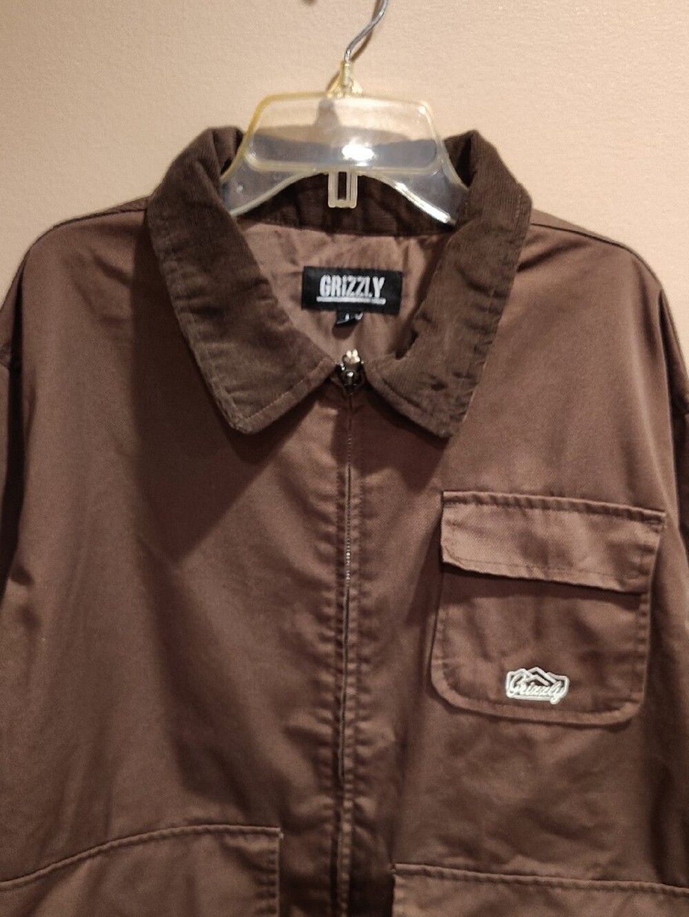 Grizzley Men's Size L Brown Lightweight Pockets Work Shirt Jacket WM - Picture 11 of 15